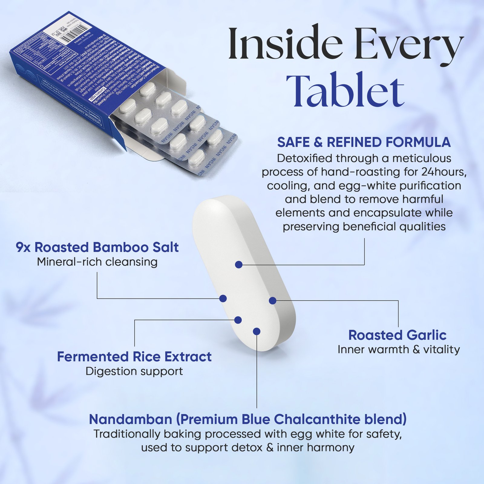 Insan Cell Guardian Bamboo Supplement – Mild version of Miracle Capsule with Bamboo Salt, Garlic & Fermented Rice Tablets for Everyday Wellness | 30 Tablets (18g) - Image 6